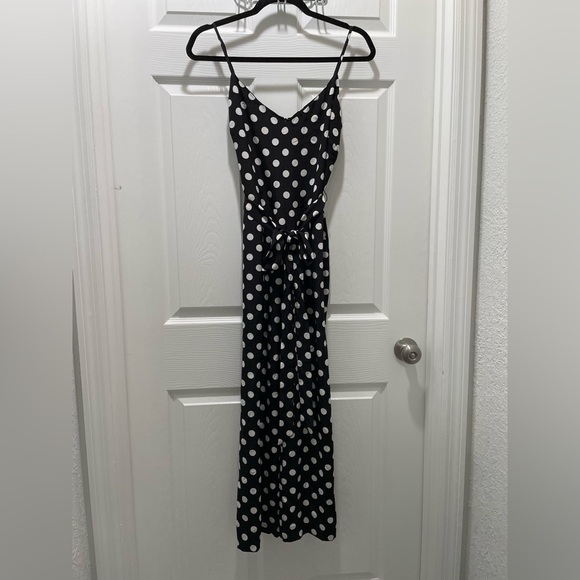 L'agence Jaelyn V Neck Cami Polka Dot Retro Silk Printed Jumpsuit size 2 - Picture 2 of 14